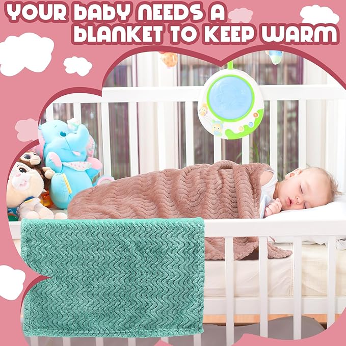 Frienda 4 Pcs Baby Fuzzy Blanket Fluffy Baby Blanket for Boys Girls Soft Warm Infant Newborn Toddler Receiving Nursery Bed Supplies, 32 x 24 Inch(Pastel Color)