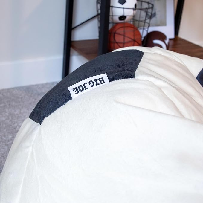Big Joe Sports Ball Child-Sized Bean Bag Chair for Kids, 2 Pack, Soccer Ball Plush, Ultra-Soft Lightweight Polyester Blend, 2.5 Foot Refillable