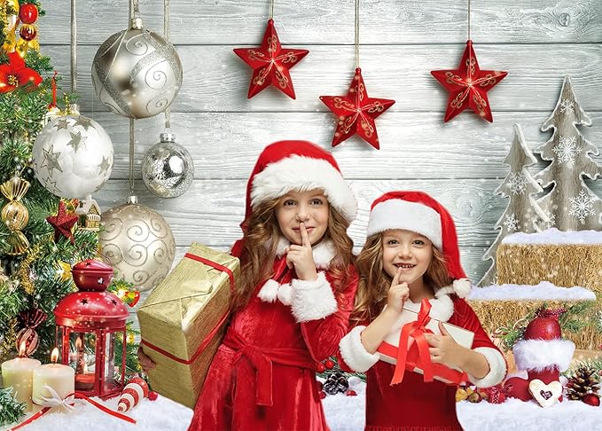 CYLYH 10x8ft Christmas Backdrop for Photography Christmas White Wood Floor Photography Backdrop Winter Snow Wooden Floor Xmas Background Newborn New Year Party Banner Decorop