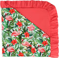 Premium Baby Blankets, Soft Viscose from Bamboo Blanket for Girls, Nursery Crib Bedding Quilt for Newborn and Toddler, Ruffle Blanket Cooling for Hot Sleepers, 50''x50'' Flamingo