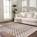 Hauteloom Benjy Living Room, Bedroom Area Rug - Farmhouse - Cream, Beige, Tan - 18" x 18"