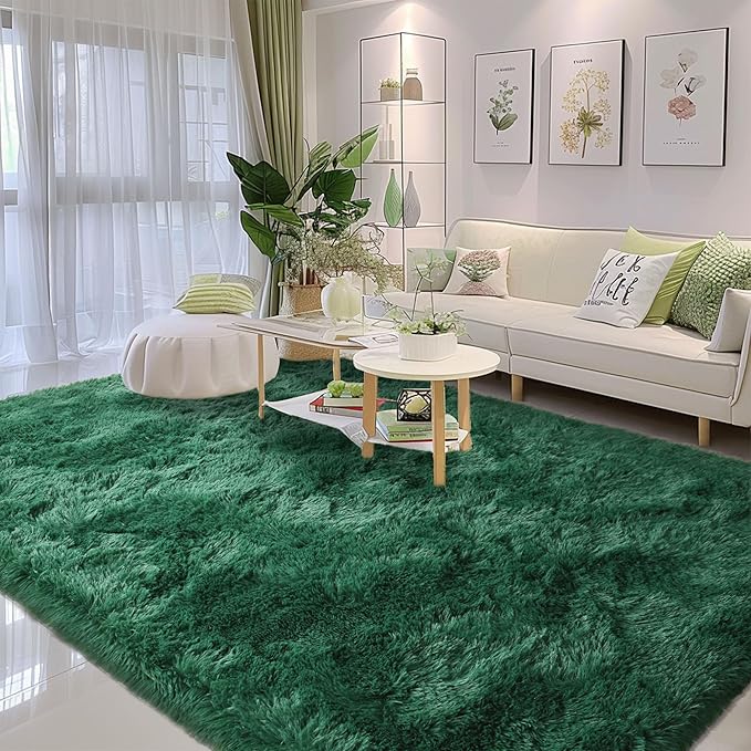 Fluffy Throw Fade Resistant 3x5 Feet, Jasper Small Throw for Boys Room, Plush Furry Bedside Rug for Bedroom