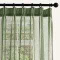 Sage Green Linen Look Sheer Curtains 108 Inches Long 2 Panels, Rustic Textured Light Filtering Drapes, Elegant Window Decor, Floor to Ceiling Pinch Pleat Curtain with Hooks