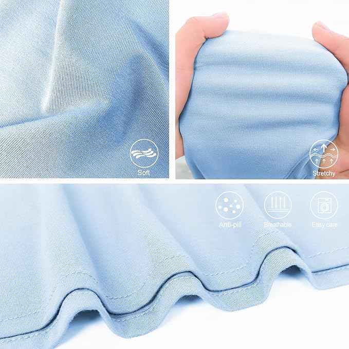 Newborn Swaddle Blanket with Hat Set Baby Swaddle Set Hospital Receiving Blankets for Girls Boys(Babyblue)