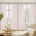 RYB HOME Light Filtering Curtains 90 Inches Long, Grommet Top Voile Airy Light Filtering Drapes Sheer Window Curtains for Living Room Kitchen Bedroom, Peach Blush, 54" W x 90" L, 4 Pieces