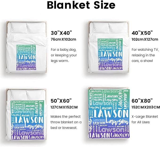 Dr.TOUGH Personalized Blankets with Name Customized Baby Blankets for Girls Boys Adults Monogrammed Blankets and Throws Christmas Birthday Mothers Valentines Day Gift (Z-Colorful 07, 40''×50'')