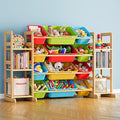 SpaceAid Toy Storage Organizer with 6 Shelves and 12 Bins, Toy Organizers Storage Bookshelf, Kids Bin Shelf Toys Box Bookcase for Bedroom Playroom Organization Room Decor, Multi-Colored