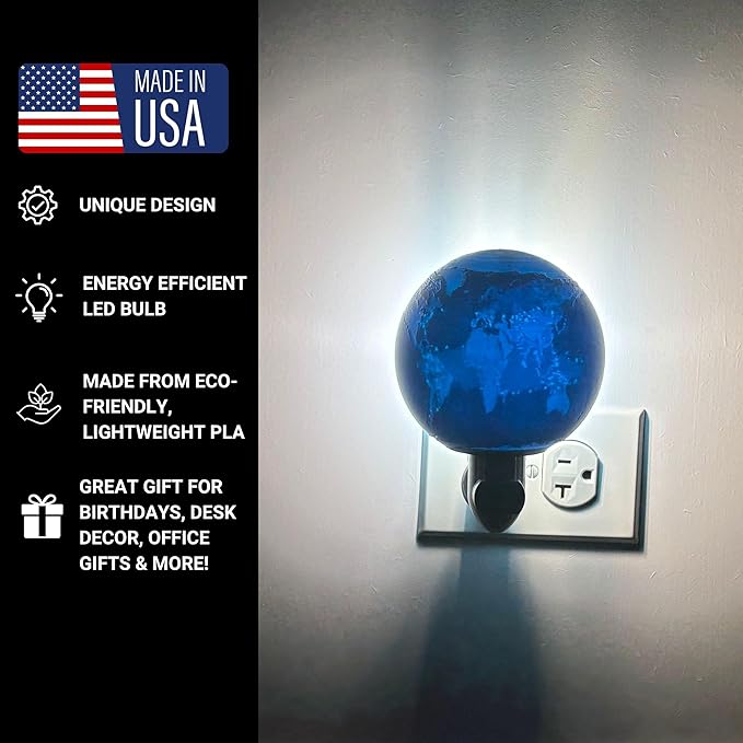 Earth Night Lights | 5" Earth Night Lamp LED Light | 3D Solar System NightLight, Planet Home Décor, Space Nursery, Globe Lamp Kids Room, Space Gift, Birthday Gifts, Bedroom Decorations