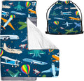 Cute Toddler Nap Mat with Pillow & Blanket，Soft Rolled Napping Mats for Boys and Girls