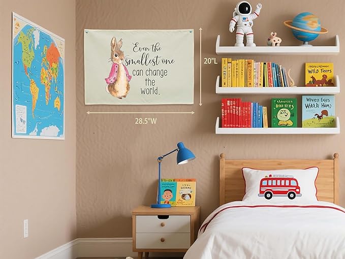Baby Girl Nursery Room Infant Bedroom Reading Room Playroom Wall Decoration-Baby,Shower Easter Christmas Gift-Rectangular Banner Flag Wall Art Decor-Even the Smallest Gift Can Change the World