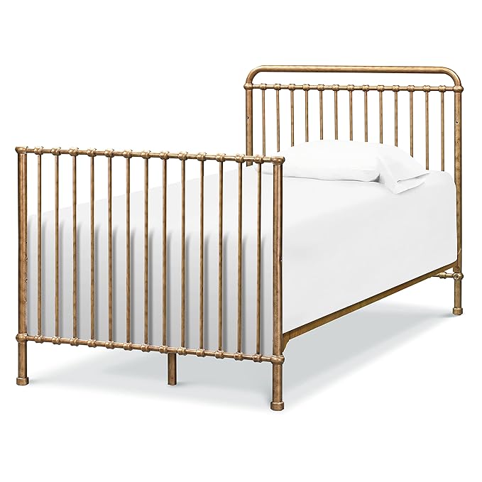 NAMESAKE Winston 4-in-1 Convertible Mini Crib w/Removable Wheels - Converts to Toddler Bed, Daybed & Twin-Size Bed - GREENGUARD Gold Certified - 4 Adjustable Heights - Durable Metal, Easy to Assemble