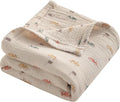 NTBAY 4 Layer Muslin Cotton Toddler Blanket, 30x40 Soft and Breathable Receiving for Newborns and Infants, Perfect for Crib, Stroller, Travel, Lightweight Nursery Blanket, Retro Race Car