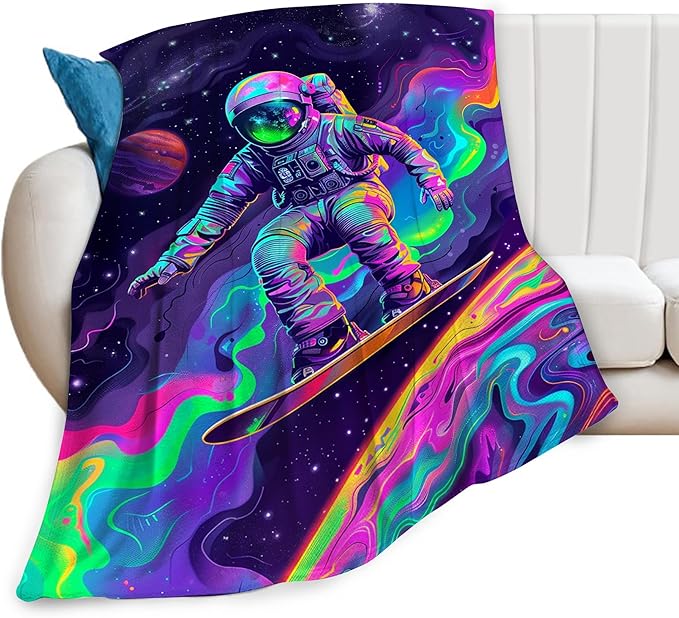 Astronaut Blanket Spaceman Throw Blanket Astronaut Gifts and Decor Fantasy Astronaut Blanket for Boys Girls Women Men Kids Adults Soft Warm Cozy Fleece Blanket for Couch Sofa Bed 80"x60"