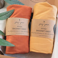 Bassinet Fitted Sheets for Halo Bassinest Swivel Sleeper Mattress – Snuggly Soft 100% Jersey Cotton – 2 Pack – Mustard Yellow + Burnt Orange – 2 Pack