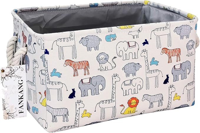 FANKANG Rectangular Fabric Storage Bin Box Laundry Basket, Nursery Storage, Storage Hamper, Gift Baskets(Rec-Zoo)