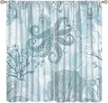 Coastal Window Curtains,Nautical Beach Themed Thermal Insulating Blackout Curtain for Living Room, Bedroom Set 2 Panels,63x72 Inches