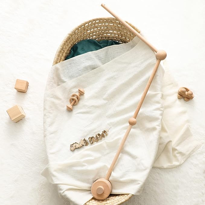 Baby Crib Mobile Holder - Wooden Mobile Arm for Crib,Crib Mobile Arm,Mobile Crib Hanger (Wooden Arm)