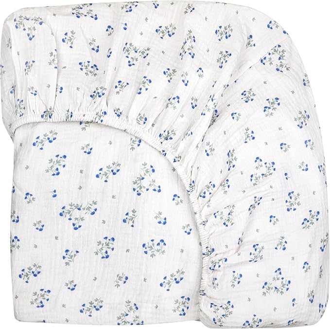 2 Pack | Extra Soft Muslin Fitted Crib Sheets 100% Organic Cotton Baby Crib Sheets for Standard Crib Mattress | 28 X 52 Inches