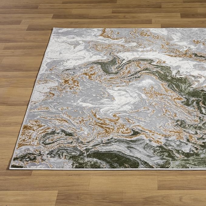 LUXE WEAVERS Marble Swirl Abstract Area Rug, Green 9x12