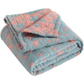 NTBAY 3 Layer Toddler Blanket, Muslin Cotton Jacquard Bed Blankets, Lightweight Thermal Baby Blanket, Super Soft and Warm Crib Blanket for All Seasons, Decoration Gift, 30"x40", Red and Blue Star