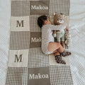 Personalized Signature Gingham Blanket – 100% Organic Cotton Customized Baby Blanket, Custom Name, Bassinet 30x40, Gift for Baby Shower, Birthday Present, Girls and Boys, Toddler Kids, Made In America
