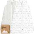 2-Pack Baby Sleep Sacks,Zipper Wearable Blanket - 0.5TOG Organic Cotton,Lightweight,Soft Cozy Toddler Sleeping Sack 6-12 months,Easy to Wear Large Newborn Transition Swaddles Sleepsacks(BumbleBear)
