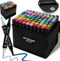 Alcohol Marker 80 Colours - Dual Tip Alcohol Based Markers Set, Professional Grade Blendable&No Bleeding Markers for Adults Coloring Books, Kids Manga, Artists Illustration with Portable Storage Bag