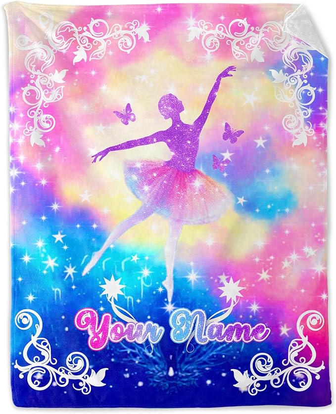 Personalized Dance Blanket - 30 x 40 Inches Lap Size Soft Fuzzy Plush Dance Gifts for Girls - Warm Throw Blankets Stuff Decor for Kids