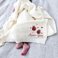 Luxury Personalized Baby Blanket, Soft Breathable Cotton Knit, Custom Embroidered Name Blanket, Newborn Baby Gift, Baby Shower Present, Gifts for New Mom, Baby Girl & Boy Style 5