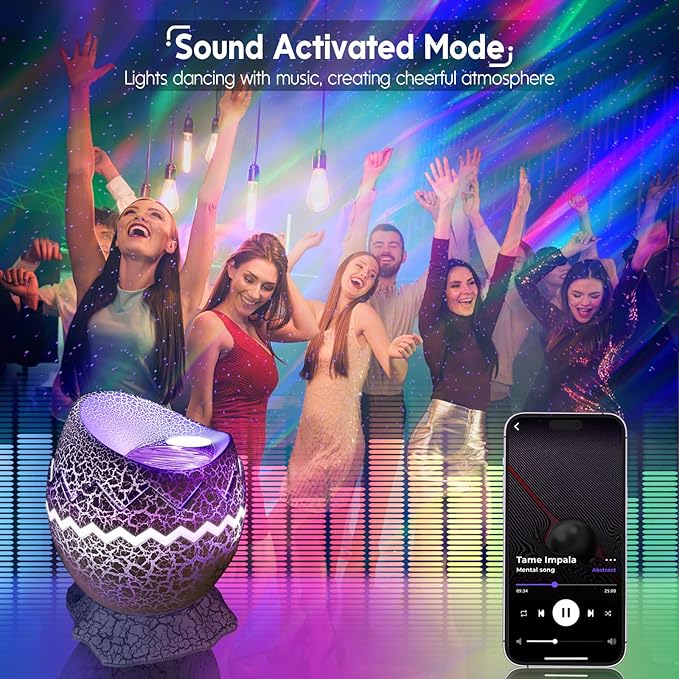 Rossetta Star Projector, Galaxy Light Projector White Noise Bluetooth Speaker with Remote Control, Aurora Projector Starry Night Light Projector for Kids Adults, Home Theater, Ceiling, Home Decor