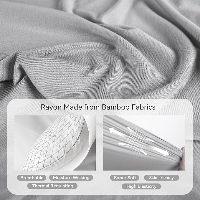 Rayon Made From Bamboo Sleep Sack 6-12 Months 0.5 Tog Ultra Soft Summer Toddler Sleep Sack with Feet 2-Way Zipper Lightweight Sleeping Bag Baby Wearable Blanket (2 Pack)-Blue & Gray