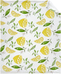 Thuswarm Watercolor Lemon Fruit Print Flannel Throw Blanket Warm Cozy Soft Funny Print Blankets for Bed Couch Sofa Room Decoration Gifts 120”×90” Extra Large for Family