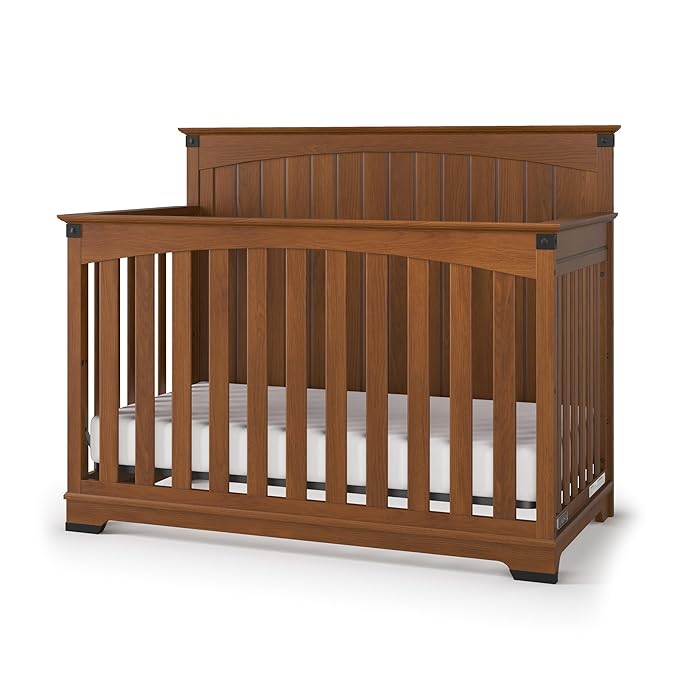 Child Craft Redmond Full Panel 4-in-1 Convertible Crib, Converts to Day Bed, Toddler Bed and Full-Size Bed, 3 Adjustable Mattress Positions, Non-Toxic, Baby Safe Finish (Coach Cherry)
