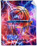 Custom Boys Blanket Gifts Basketball Blankets for Toddler, Kids - Warm Lightweight Flannel Sport Throws Stuff for Couch, Office & Travel