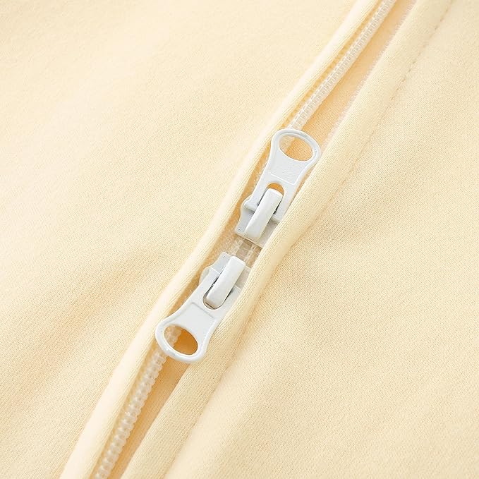 Baby Romper 100% Organic Cotton Pajamas One Piece Long Sleeve Zipper Footie Onesie for 0~12M Baby