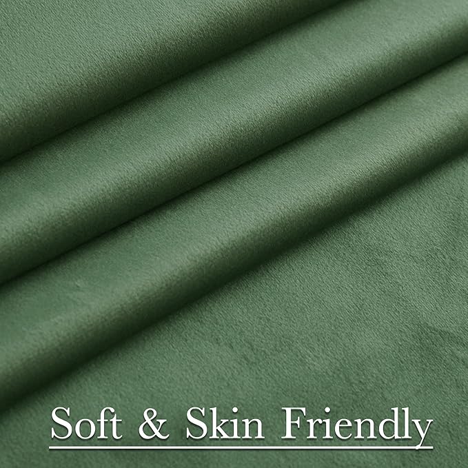 StangH Emerald Green Velvet Curtains Room Darkening Soft Drapes with Back Tab for Bedroom Living Room Home Theater Thermal Insulated Window Treatment Energy Efficient, 52x108 Inch, 2 Panels