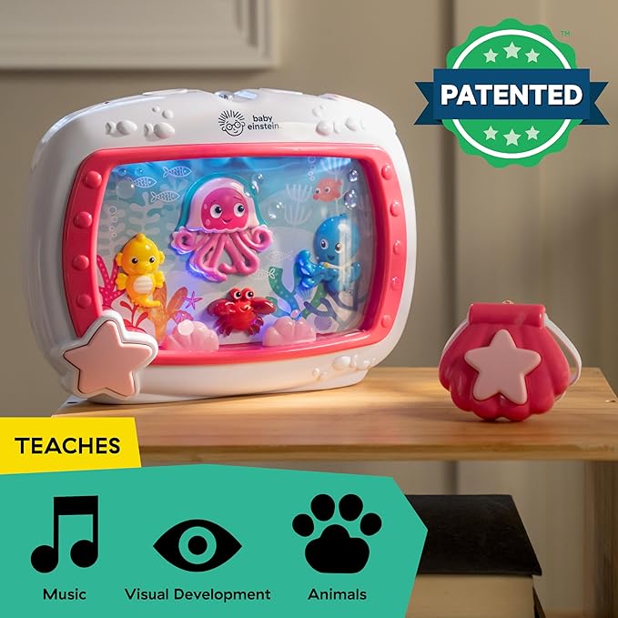 Baby Einstein Sea Dreams Soother Musical Crib Toy and Sound Machine, Pink, Newborn and up