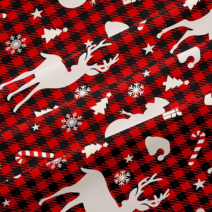 Christmas Duvet Cover Full Size Red Gingham Christmas Bedding Set 3 Pcs Kids Boys Girls Xmas Black Plaid Bow Pattern Comforter Cover with Zipper Closure (No Comforter)