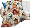 Cute Poodle Blanket Funny Dog Poodles Throw Blankets Gifts for Girls Boys Cozy Warm Soft Fuzzy Flannel Throws Plush Stuffed Animal Colorful Pet Fleece Gifts for Kids Men Women for Sofa Bed 50"x60"