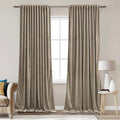 StangH 90 inches Long Camel Beige Velvet Curtains Soft Back Tab Privacy Room Dividers for Office, Solid Room Darkening Door Curtains for Bedroom Rustic Home Decor, W62 x L90, 2 Panels