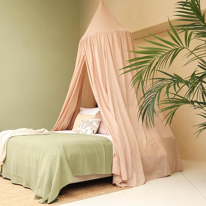 Nougat Bed Canopy for Queen and King-Sized Beds | Bedroom Decoration for Teens or Adults | Conical Shape Insect Netting | Mosquito Net in Multiple Colors and Sizes