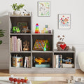 Montessori Shelf 6-Section Wooden Storage Cabinet, Kids Toy Storage Organizer Book Shelf for Kids Rooms, Classroom, Playroom, Nursery, Preschool Book Shelves