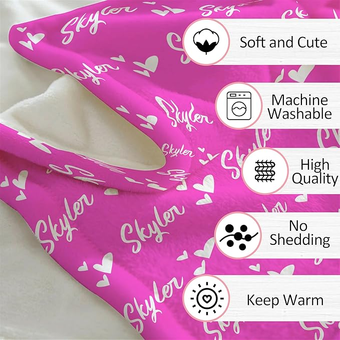 Ship Next Day, Personalized Baby Blanket for Boys Girls with Name, Custom Newborn Receiving Blankets, Baby Boy Girl Gifts, Newborn Swaddle Kids Blanket, Customized Babies Birthday