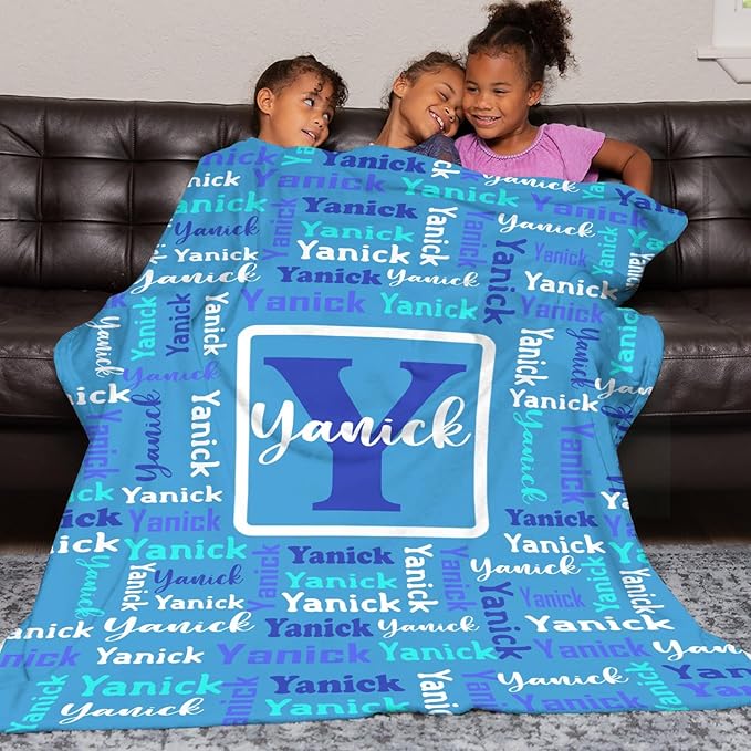 Dr.TOUGH Name Blanket Personalized Blanket for Adult Kids Flannel Customized Personalized Blankets and Throws