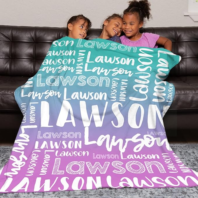 Dr.TOUGH Personalized Blankets with Name Customized Baby Blankets for Girls Boys Adults Monogrammed Blankets and Throws Christmas Birthday Mothers Valentines Day Gift (Z-Colorful 08, 30''×40'')