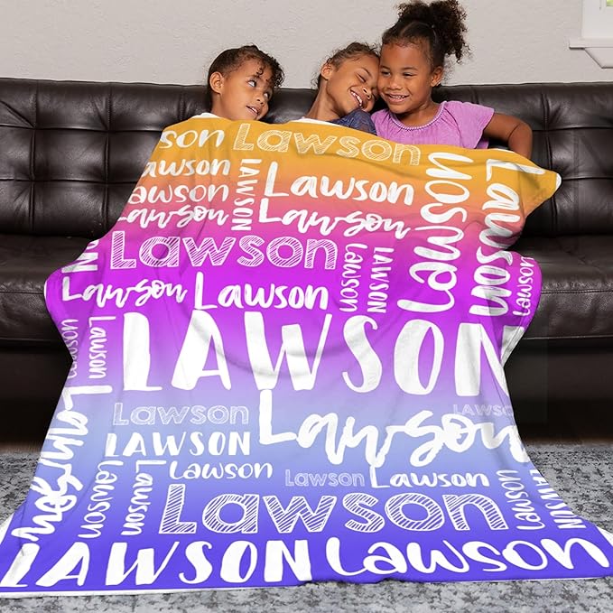 Dr.TOUGH Personalized Blankets with Name Customized Baby Blankets for Girls Boys Adults Monogrammed Blankets and Throws Christmas Birthday Mothers Valentines Day Gift (Z-Colorful 04, 60''×80'')