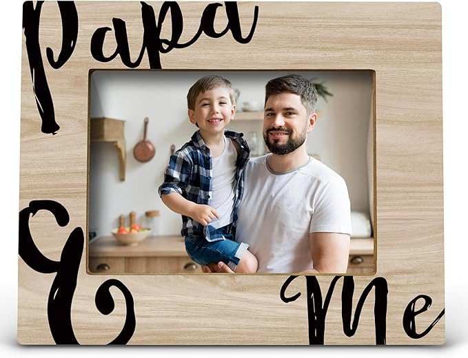 FONDCANYON Papa and Me Picture Photo Frame, Father Photo Frame, Grandpa Picture Frame, Papa Frame, Best Gifts for Father from daughter son, Papa Gifts for Father’s Day (5x7 Inch Photo)