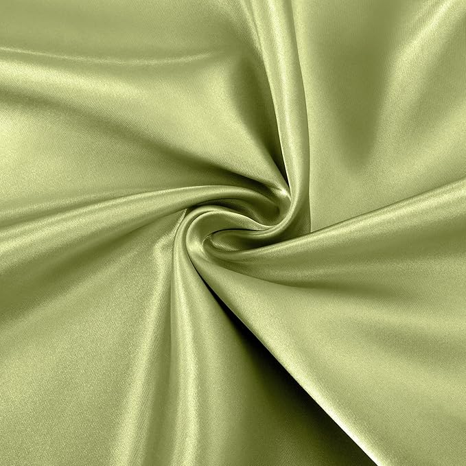 SiinvdaBZX 2-Piece Set Satin Crib Sheets & Crib Bed Skirt, 52" x 28" Silky Soft Ruffled Baby Crib Skirt with Adjustable Elastic 14" Drop, Fit for Standard Crib & Toddler Bedding (Sage Green)