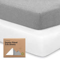 KeaBabies 2-Pack Organic Crib Sheets for Boys, Girls - 52x28 Fitted Crib Mattress Sheet Neutral, Breathable Jersey Cotton Cover for Baby Bed, Toddler Mattress, Soft & Cute Prints (Cloud)