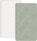 Crib Sheets for Boys and Girls, 2 Pack Fitted Baby Sheets for Standard Toddler Mattress 28" x 52", Soft Breathable Jersey Knit Baby Bedding (Sage Trail)